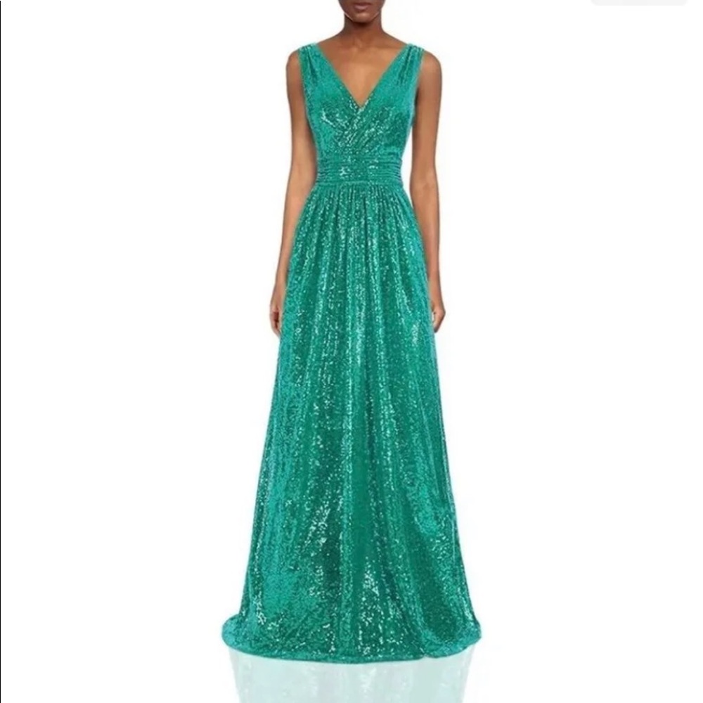 Kate Kasin Women Sequin Bridesmaids Dress Sleeveless Maxi Evening Prom Dresses.